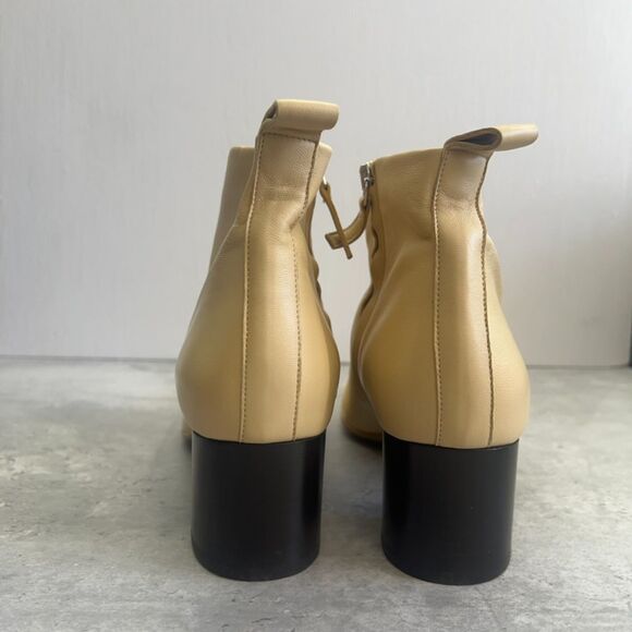 Everlane Italian Leather “The Day Boot” Ecru Block Ankle Boot Size 10.5  New - Picture 5 of 11